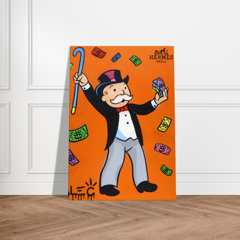 HERMES MONEY STANCE - RICH MAN - SCHILDERIJ CANVAS