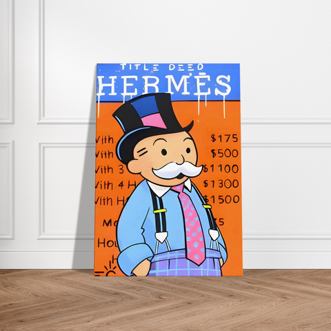 HERMES MONEY STANCE - RICH MAN - SCHILDERIJ CANVAS