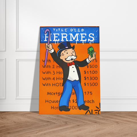 HERMES MONEY STANCE - RICH MAN - SCHILDERIJ CANVAS